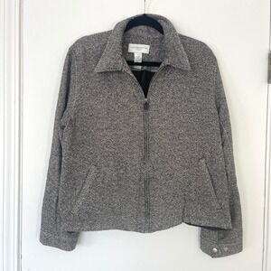 Liz Claiborne‎ Lizsport Silk Wool Blend Tweed Jacket Blazer Full Zip Women's XL